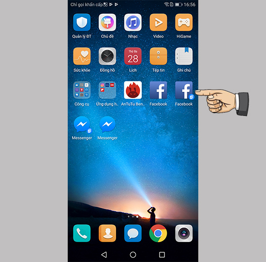 Bật nhân bản app
